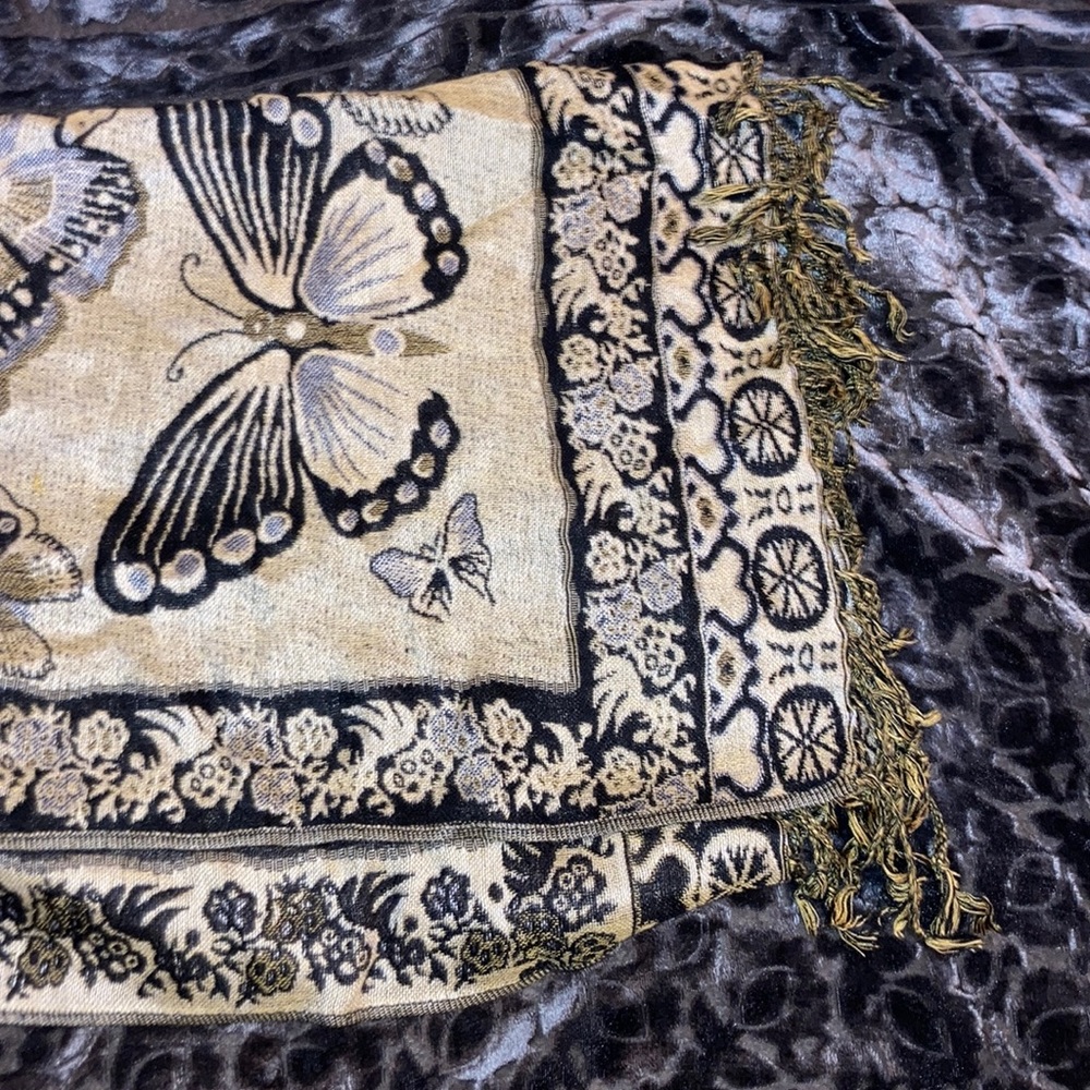 Double sided butterfly bought in India shawl